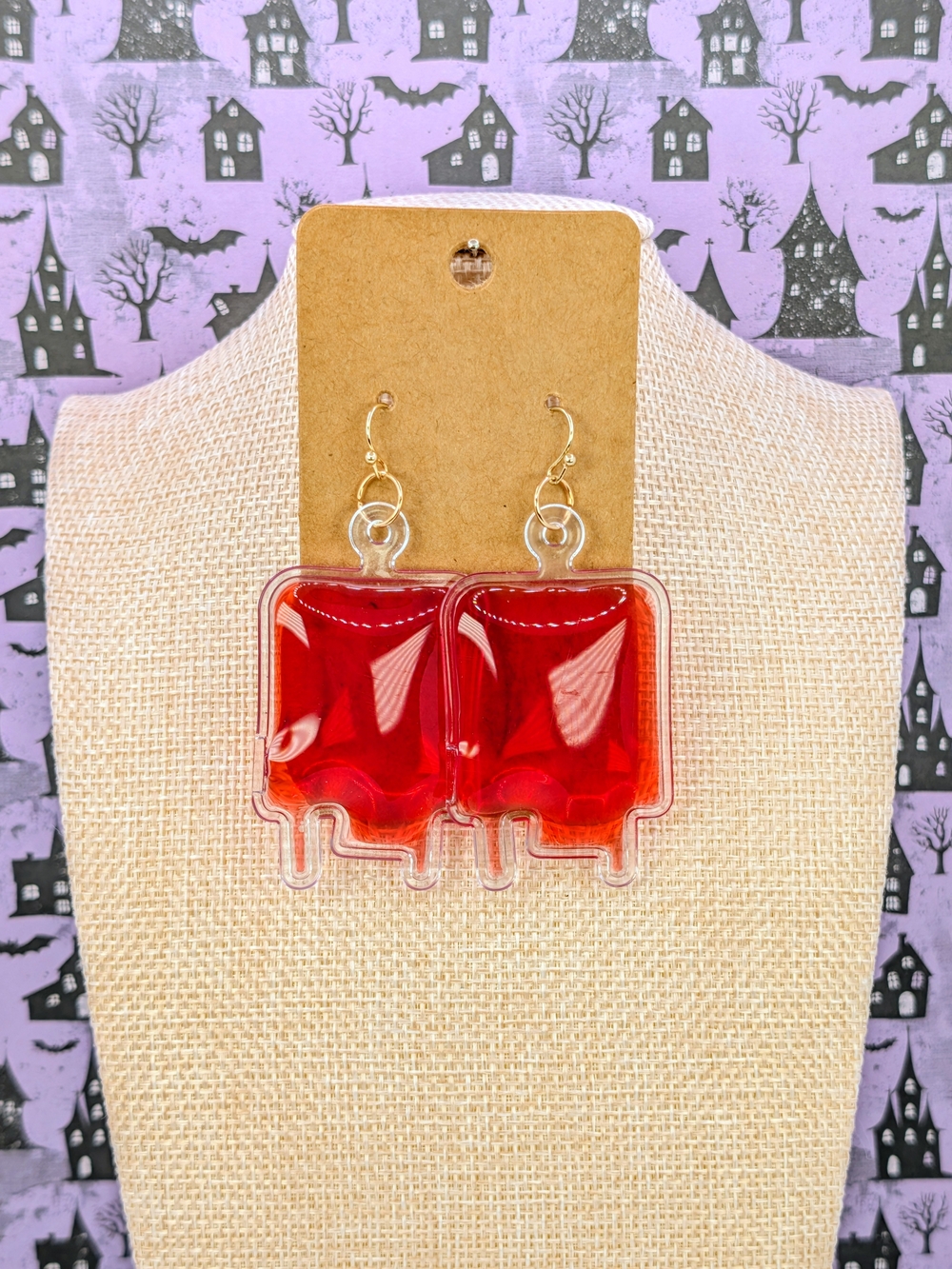 Halloween IV Blood Bag Hook Earrings